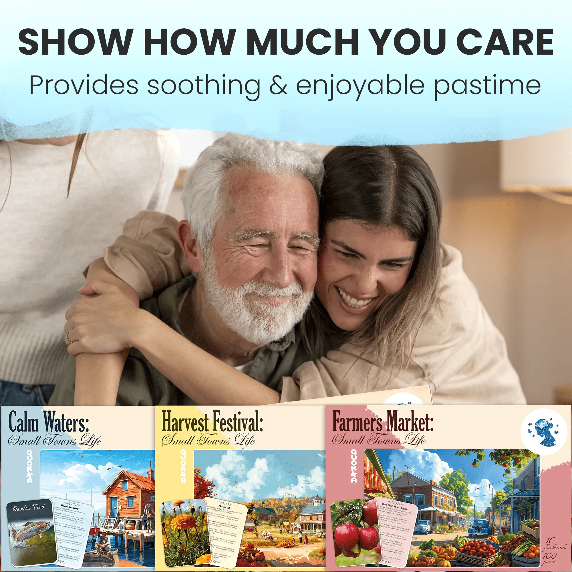 100 Pcs Dementia Puzzles for Elderly | Small Town