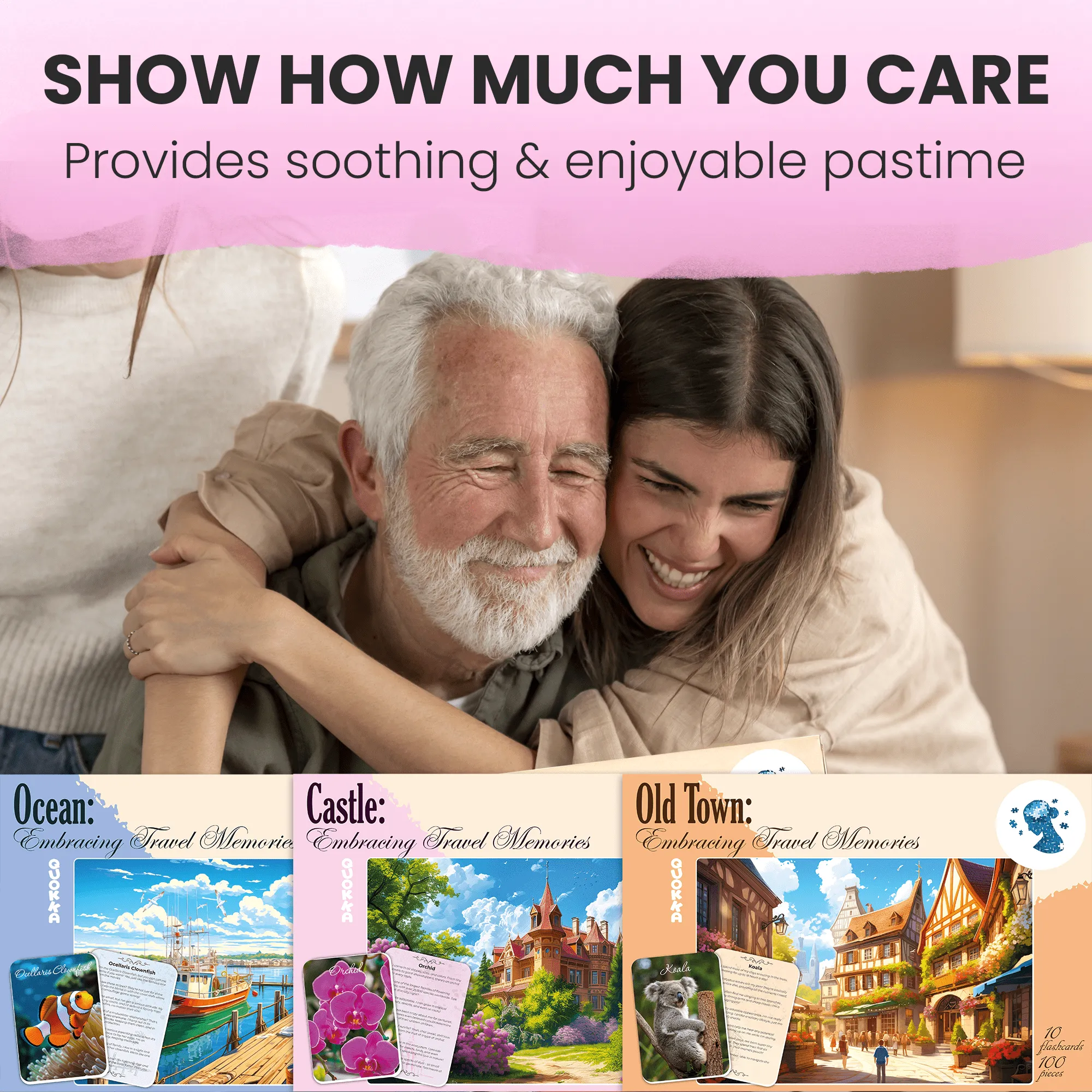 100 Pcs Dementia Puzzles for Elderly | Travel Memories