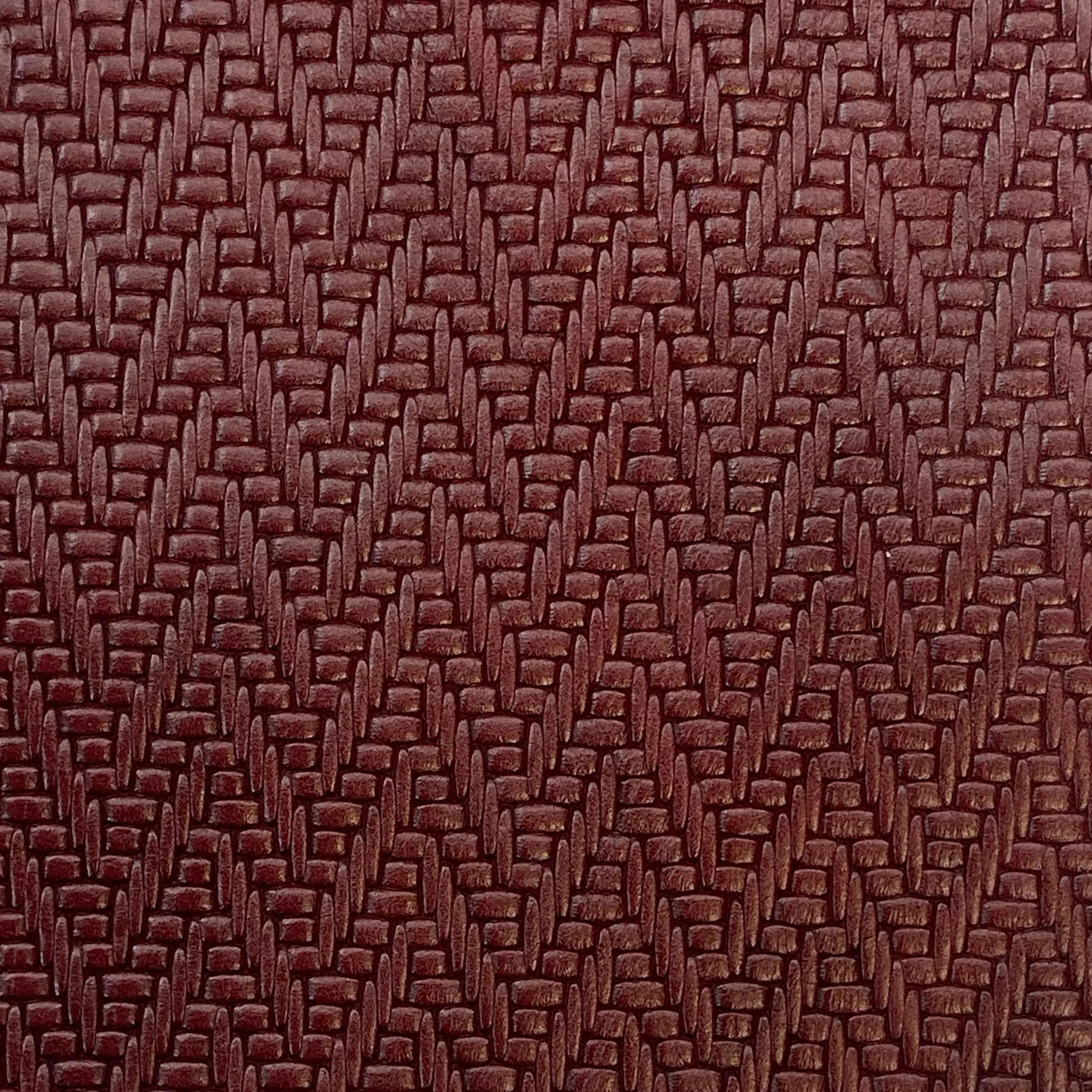 5oz (2mm) Oxblood Chevron Embossed Cow Leather (per square foot)