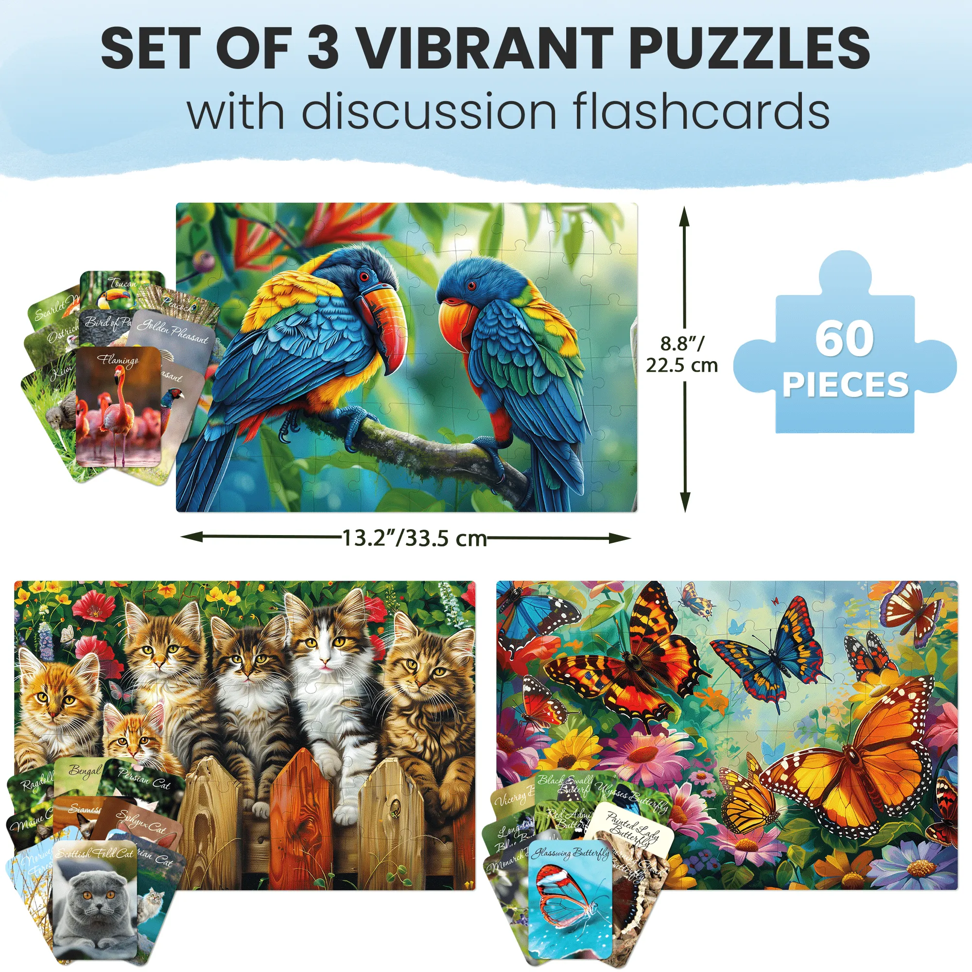 60 Pcs Dementia Puzzles for Elderly | Gems of Nature