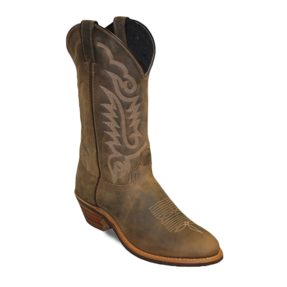 Abilene Men's 12" Distressed Cowhide Brown Western Boots 6412