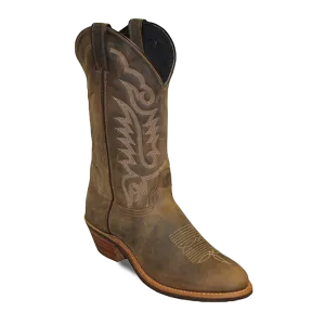 Abilene Men's 12" Distressed Cowhide Brown Western Boots 6412