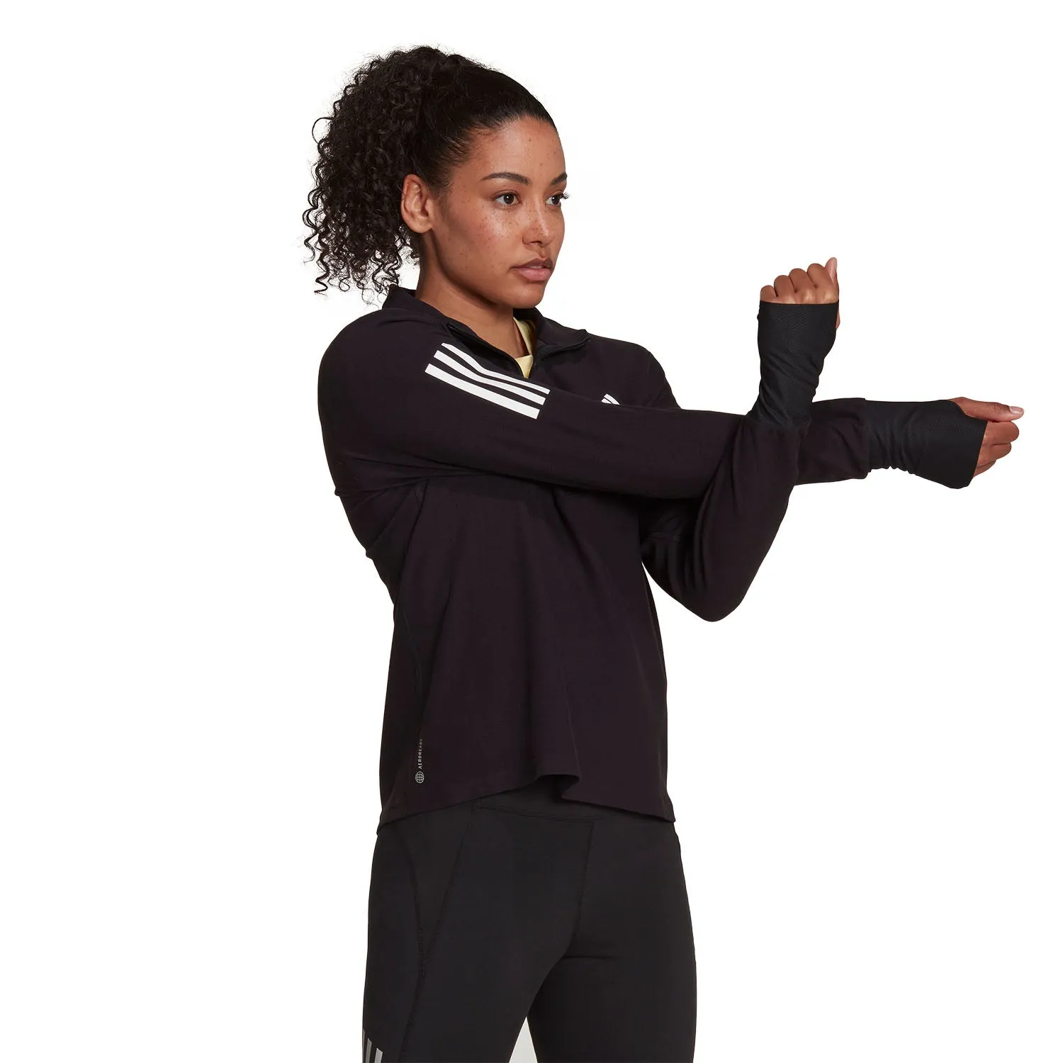 Adidas Ladies Half Zip OTR Black/White