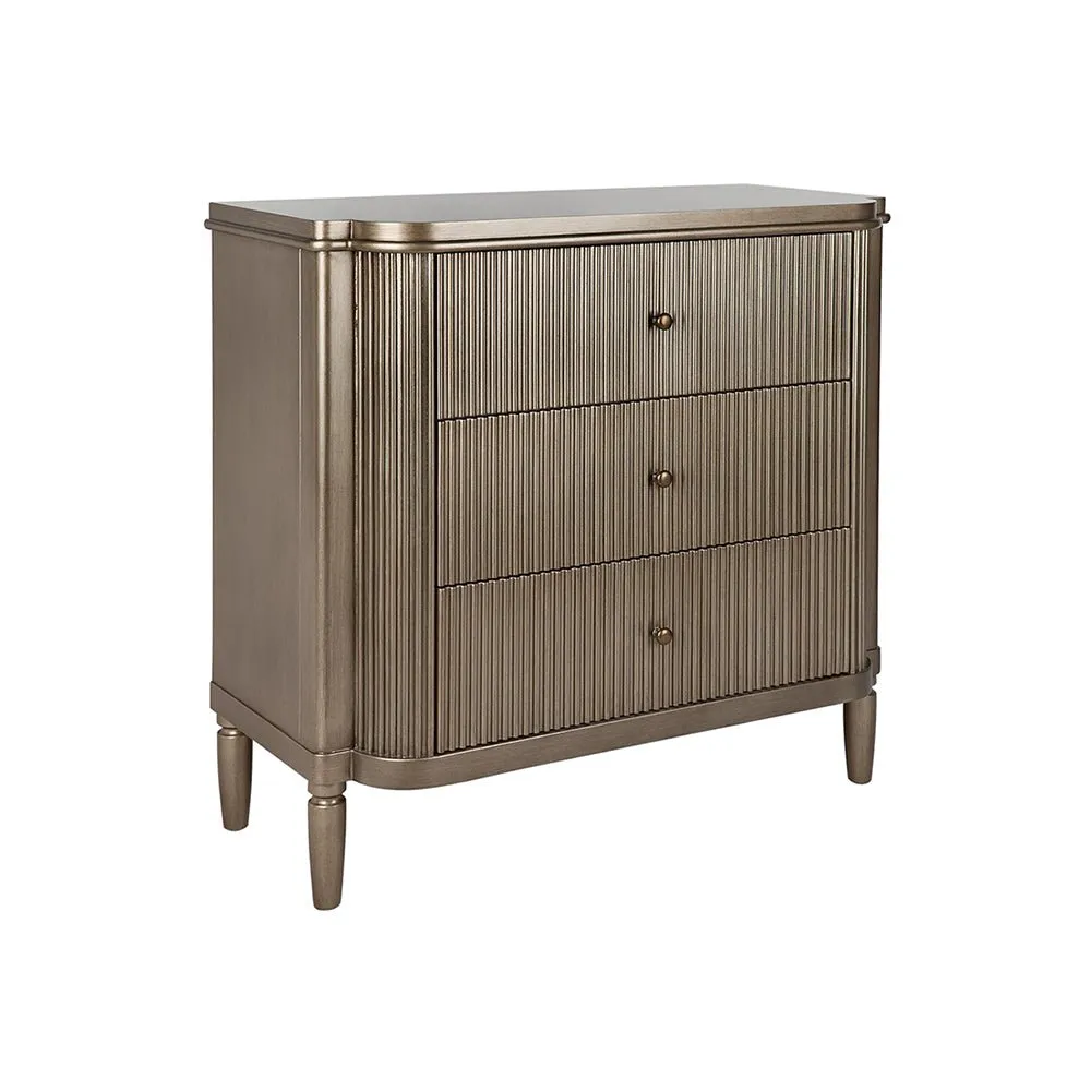 Allegra 3 Drawer Chest - Antique Gold