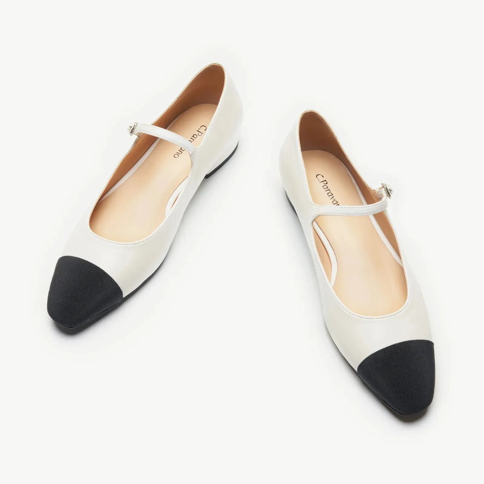 Almond-Toe Two-Tone Mary Jane (Lena)