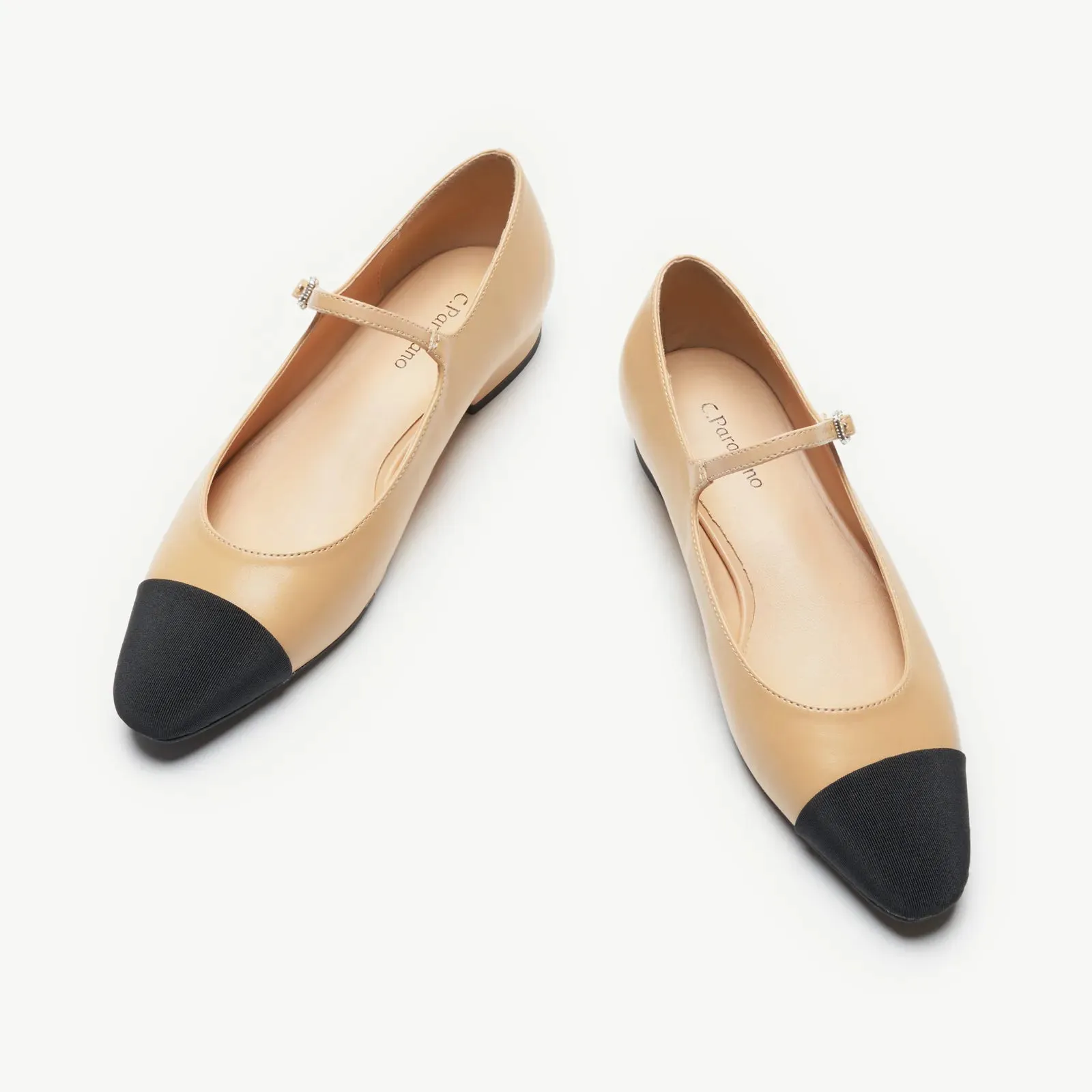 Almond-Toe Two-Tone Mary Jane (Lena)