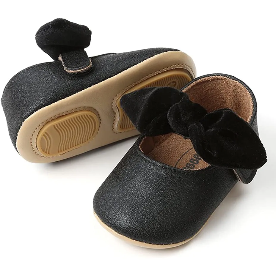 Antheron Baby Girls Mary Jane Flats with Bowknot