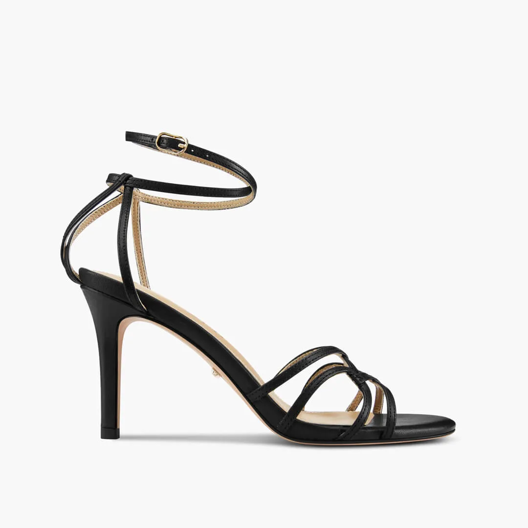 *ASTOR - black leather strappy sandal