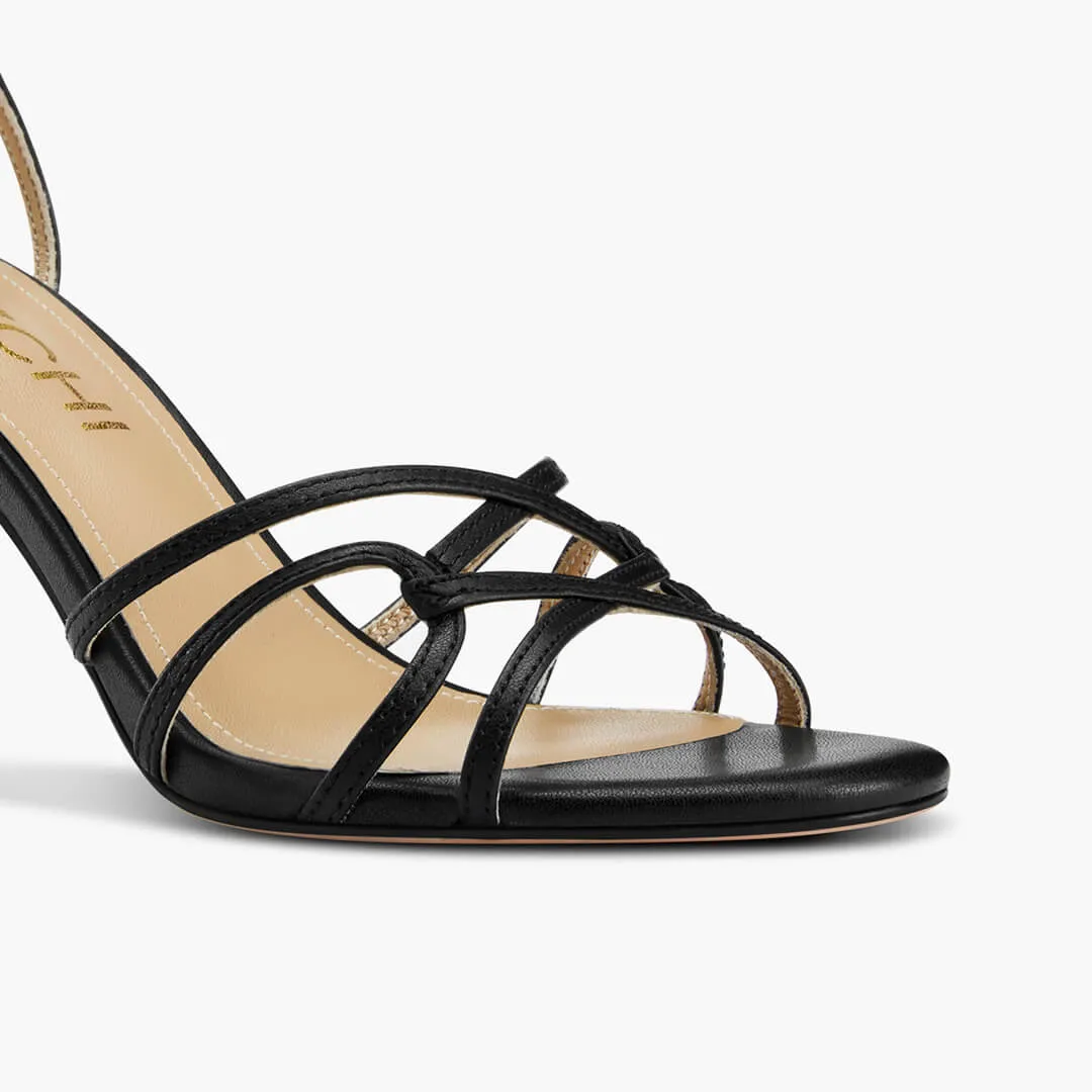 *ASTOR - black leather strappy sandal