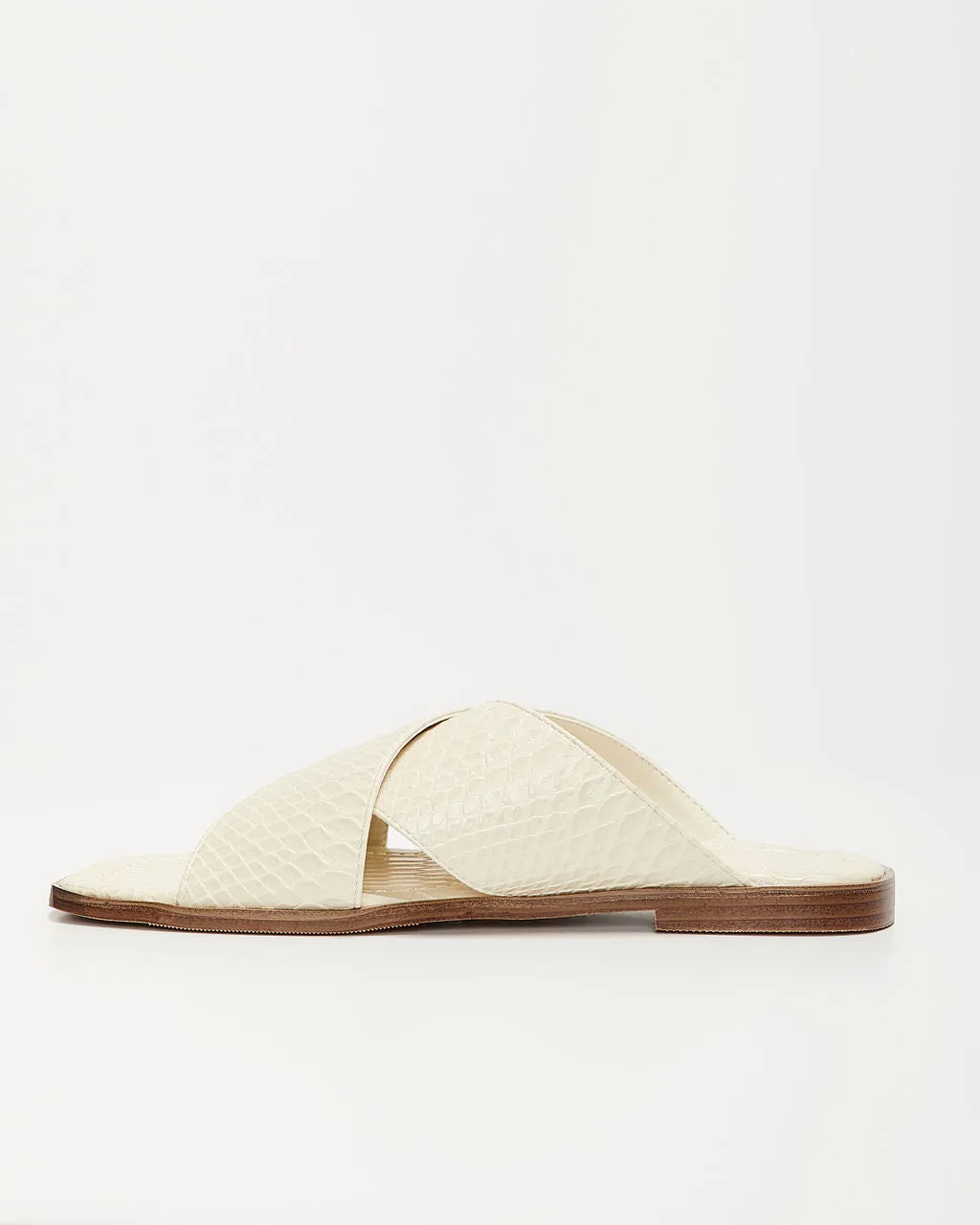 Avena Croc Embossed Slide Sandals