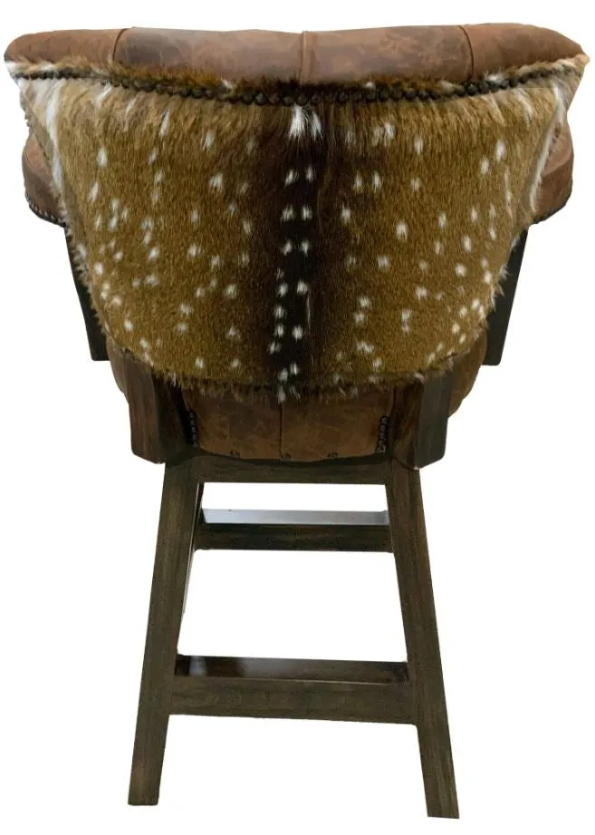 Axis Hide Tufted Pecan Barstool