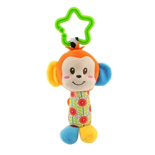 Baby Rattles Toys Stroller Hanging Soft Toy Cute Animal Doll Baby Crib Bed Hanging Bells Toys Elephant Rabbit Dog