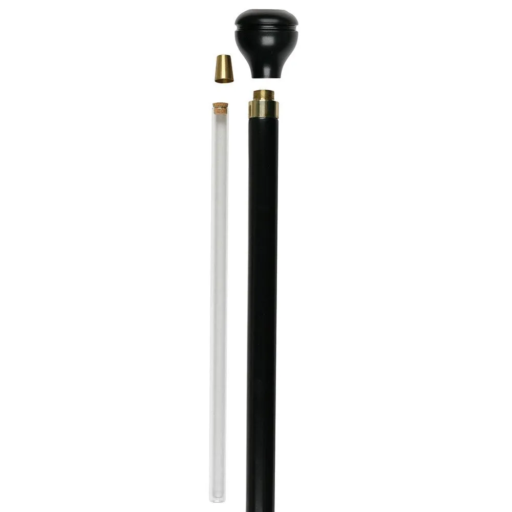 Best Grandma Flask Walking Stick w/ Black Beechwood Shaft & Pewter Collar