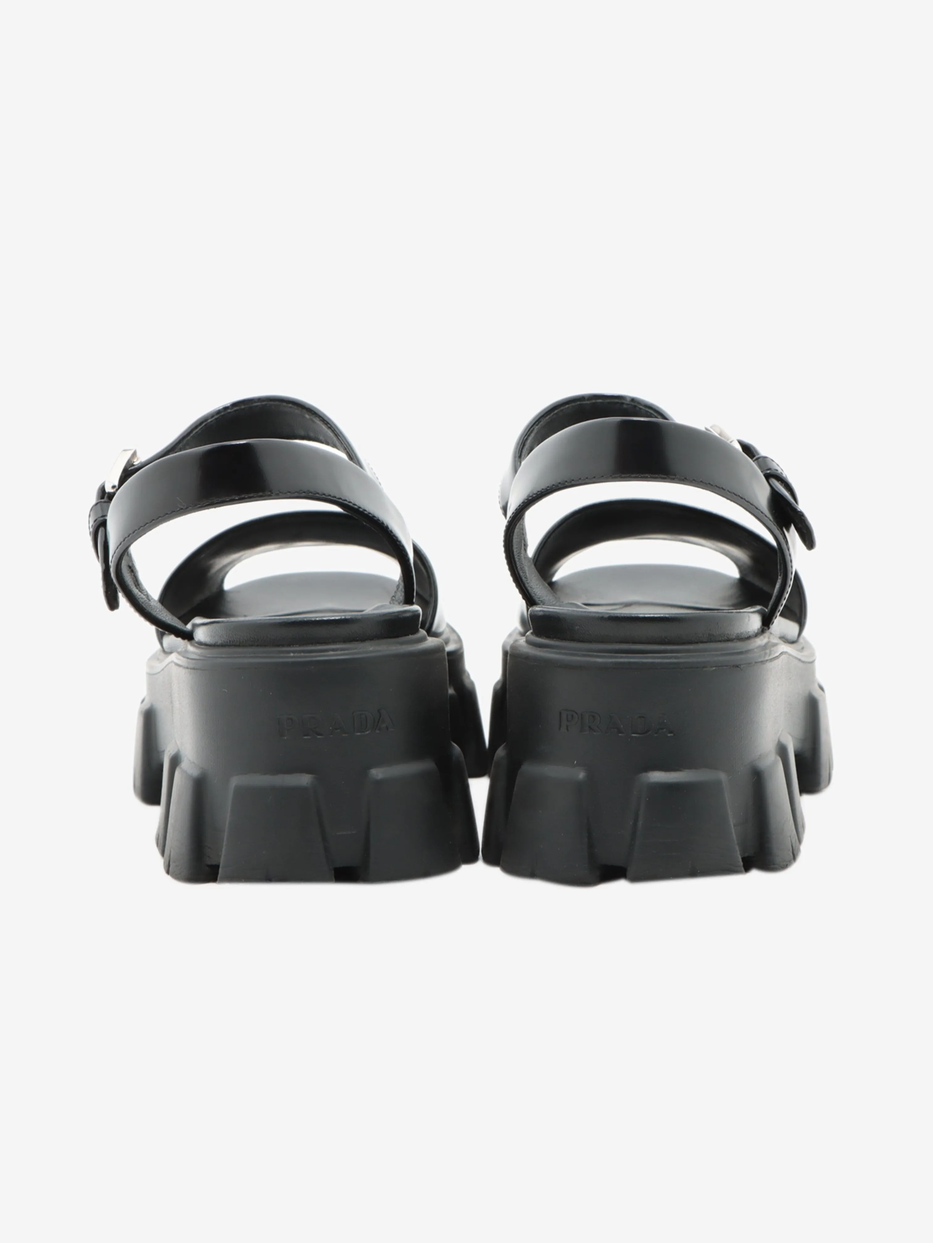 Black Monolith rubber platform sandals - size EU 36.5