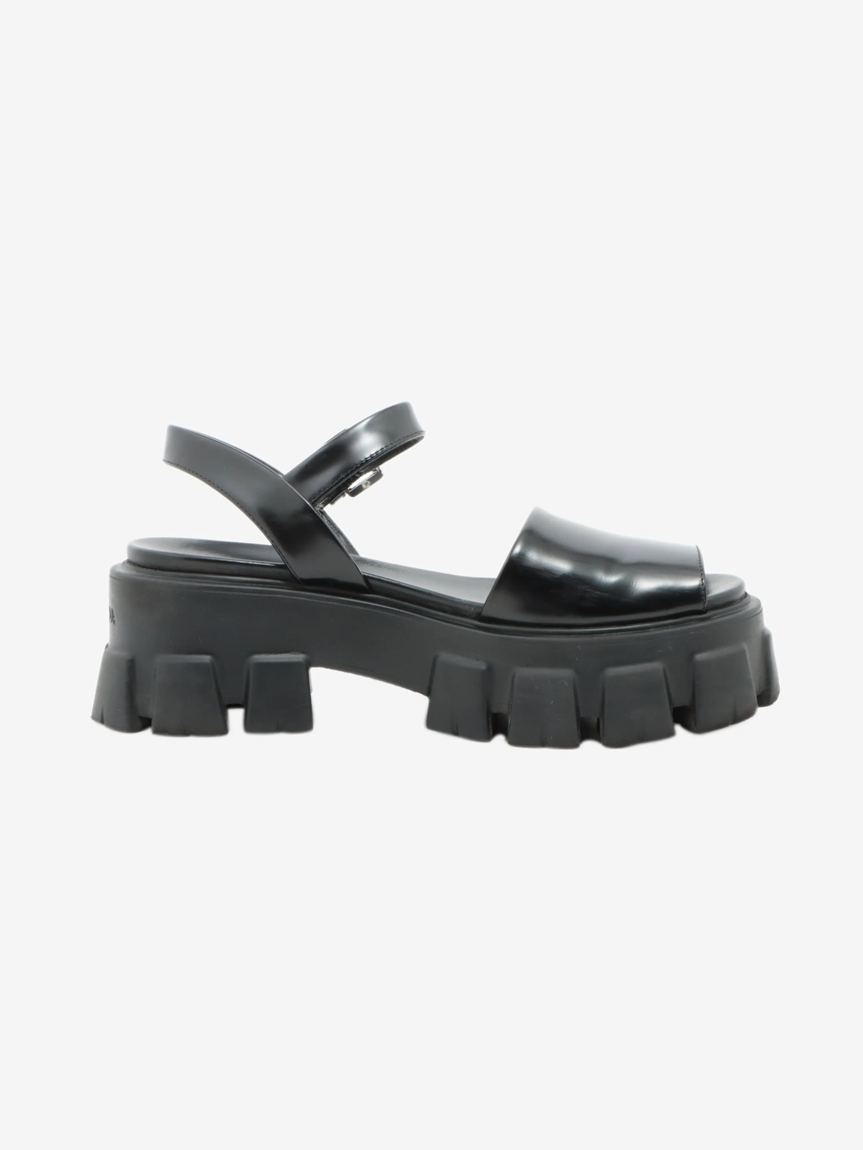 Black Monolith rubber platform sandals - size EU 36.5