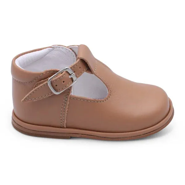 Borboleta Tan 'Fernando' T-Bar  Leather Shoes