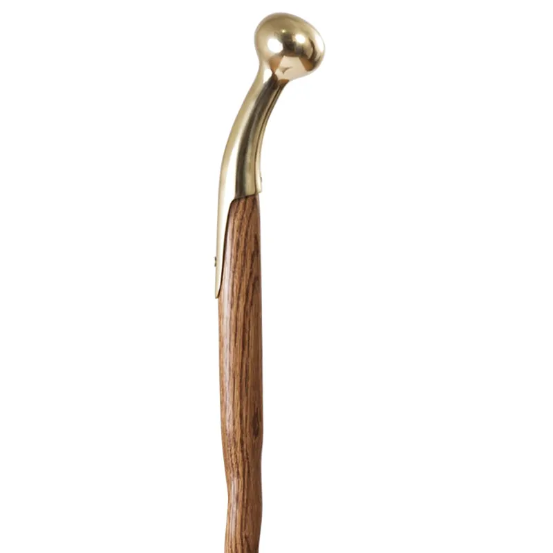 Brazos Twisted Oak Cane w/ Brass Hammed Top