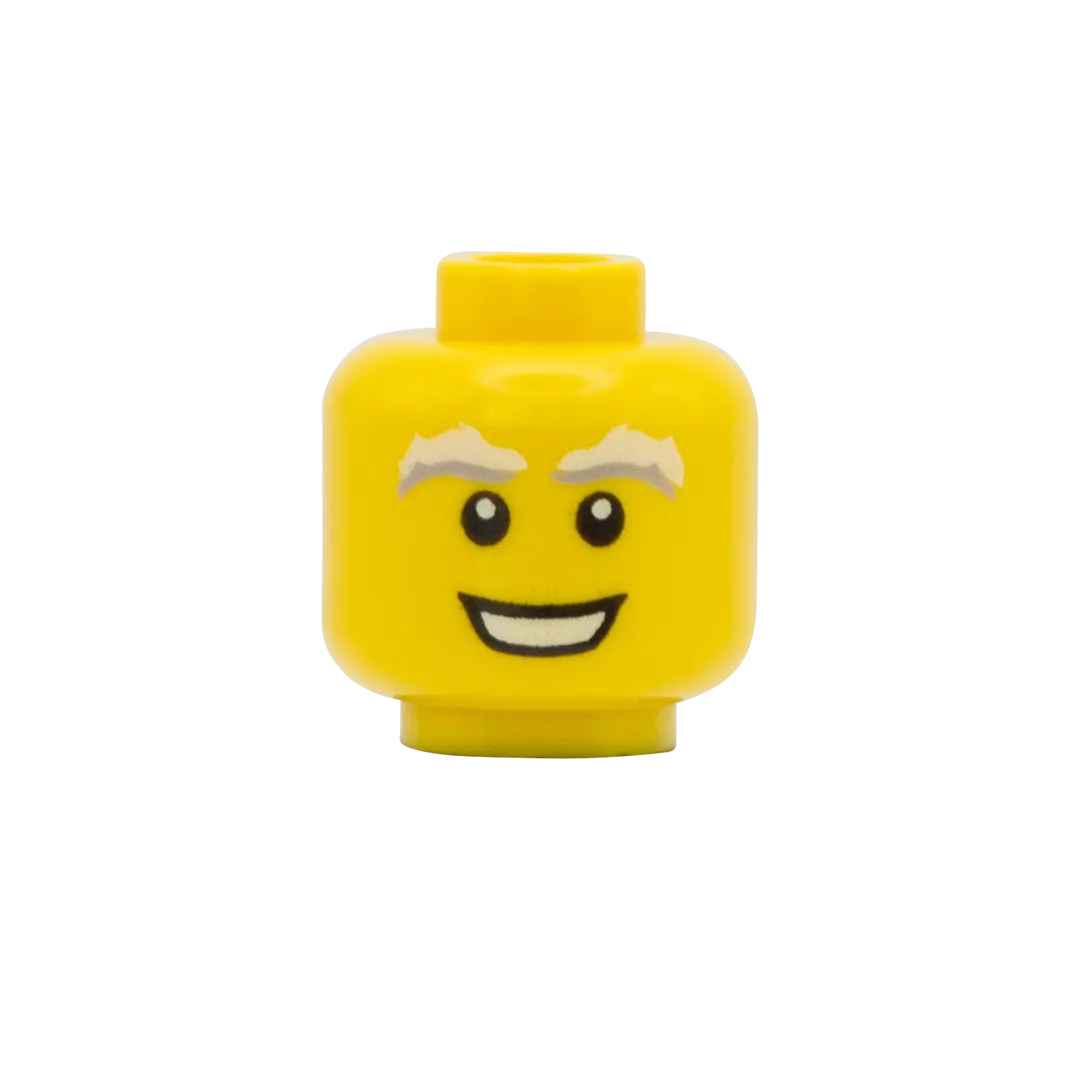 Bushy Eyebrows, Elderly - LEGO Minifigure Head