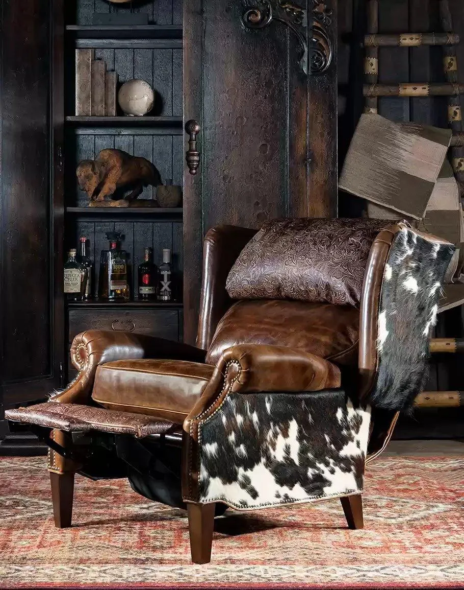 Bustle Back Cowhide & Leather Recliner