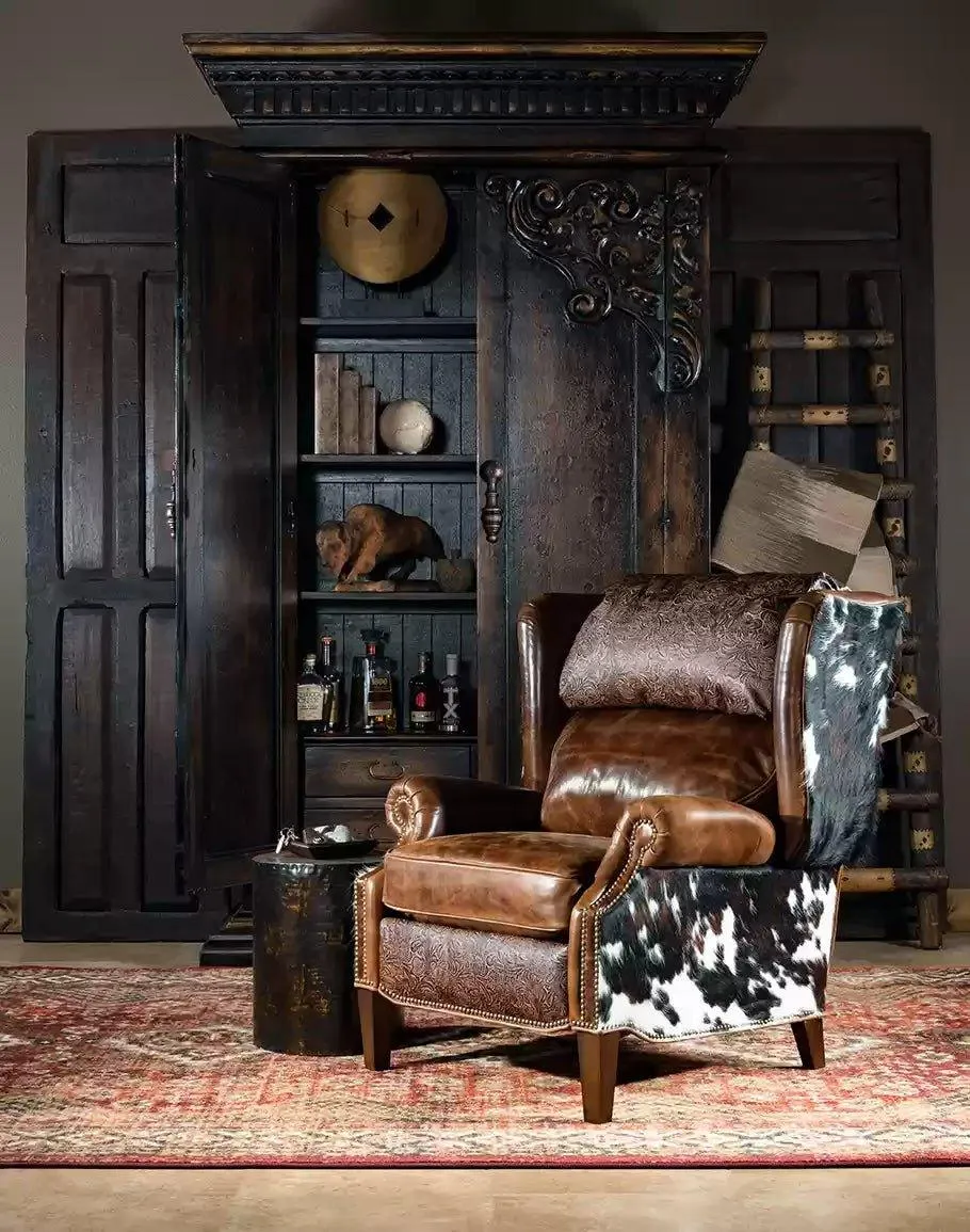 Bustle Back Cowhide & Leather Recliner