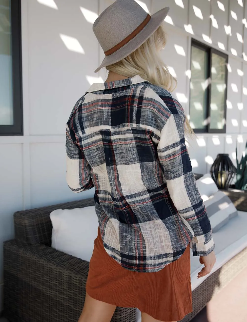 Casual Confidence Plaid Top