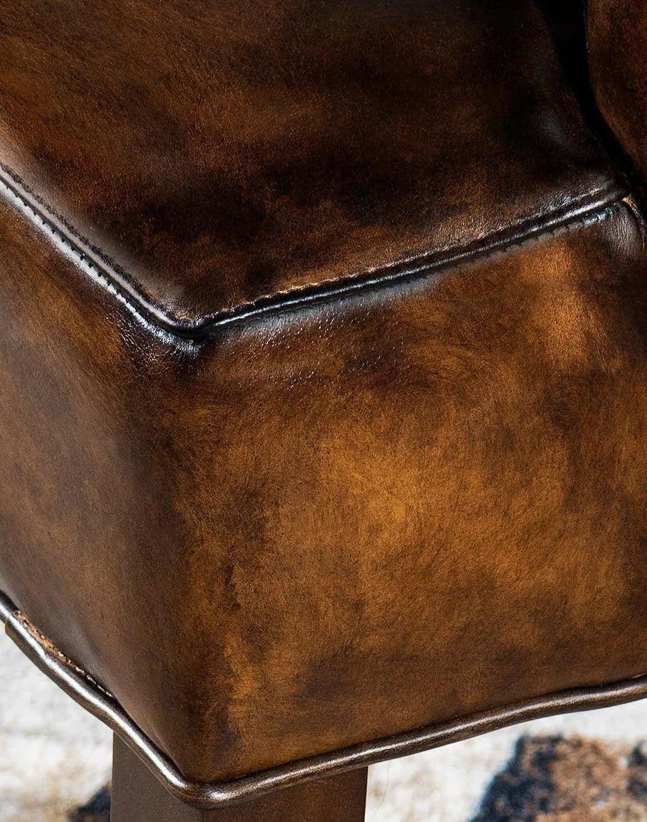 Cattle Club Cowhide & Leather Captains Chair