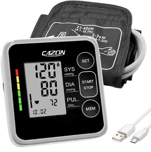 CAZON Upper Arm Blood Pressure Monitor - Digital, Automatic, and Accurate for Home Use