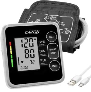 CAZON Upper Arm Blood Pressure Monitor - Digital, Automatic, and Accurate for Home Use