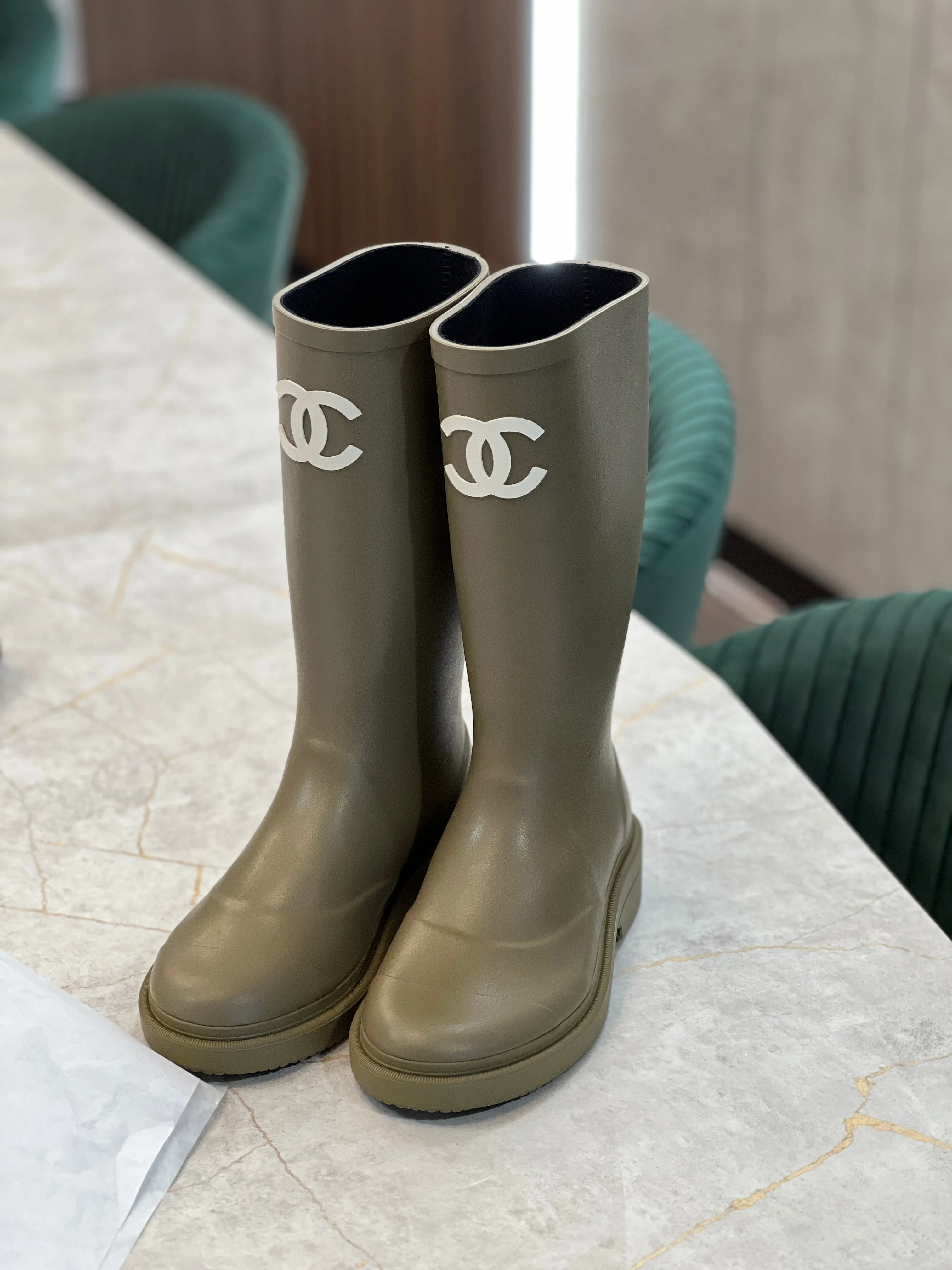 Chanel High Boots (Dark Beige)