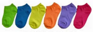 childrens no show socks-solid neon colors-size 6-8 Case of 360