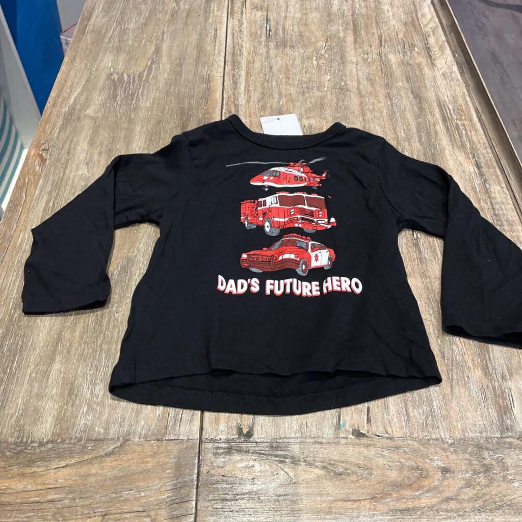 Childrens Place black 'dads future hero' Cotton Longsleeve 18-24m