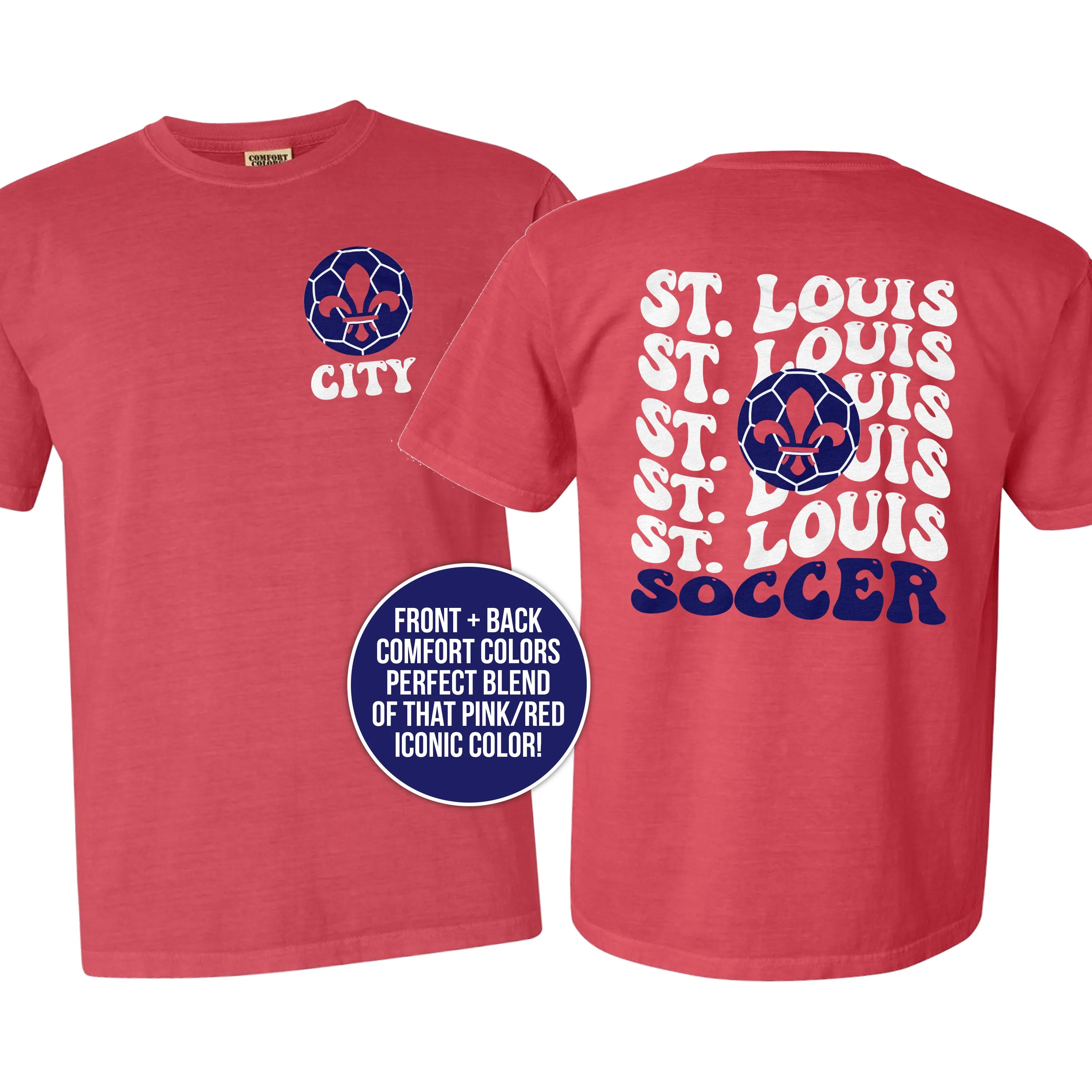 Comfort Colors Retro wavy text St. Louis City Soccer T-Shirt