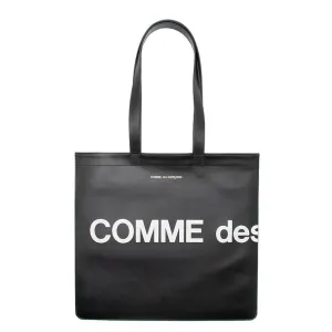 COMME des GARÇONS Huge Logo Leather Tote / Black