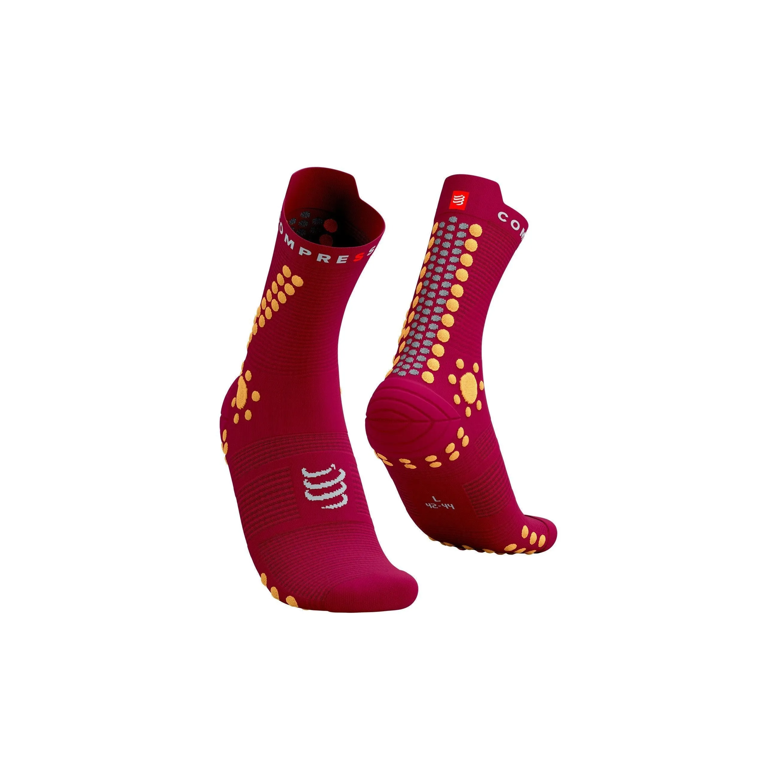 Compressport Pro Racing Socks v4.0 Trail - Persian Red/Blazing Orange