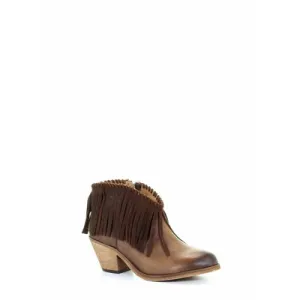 Corral Women's Western Tobacco Fringes Bootie Round Toe P5226