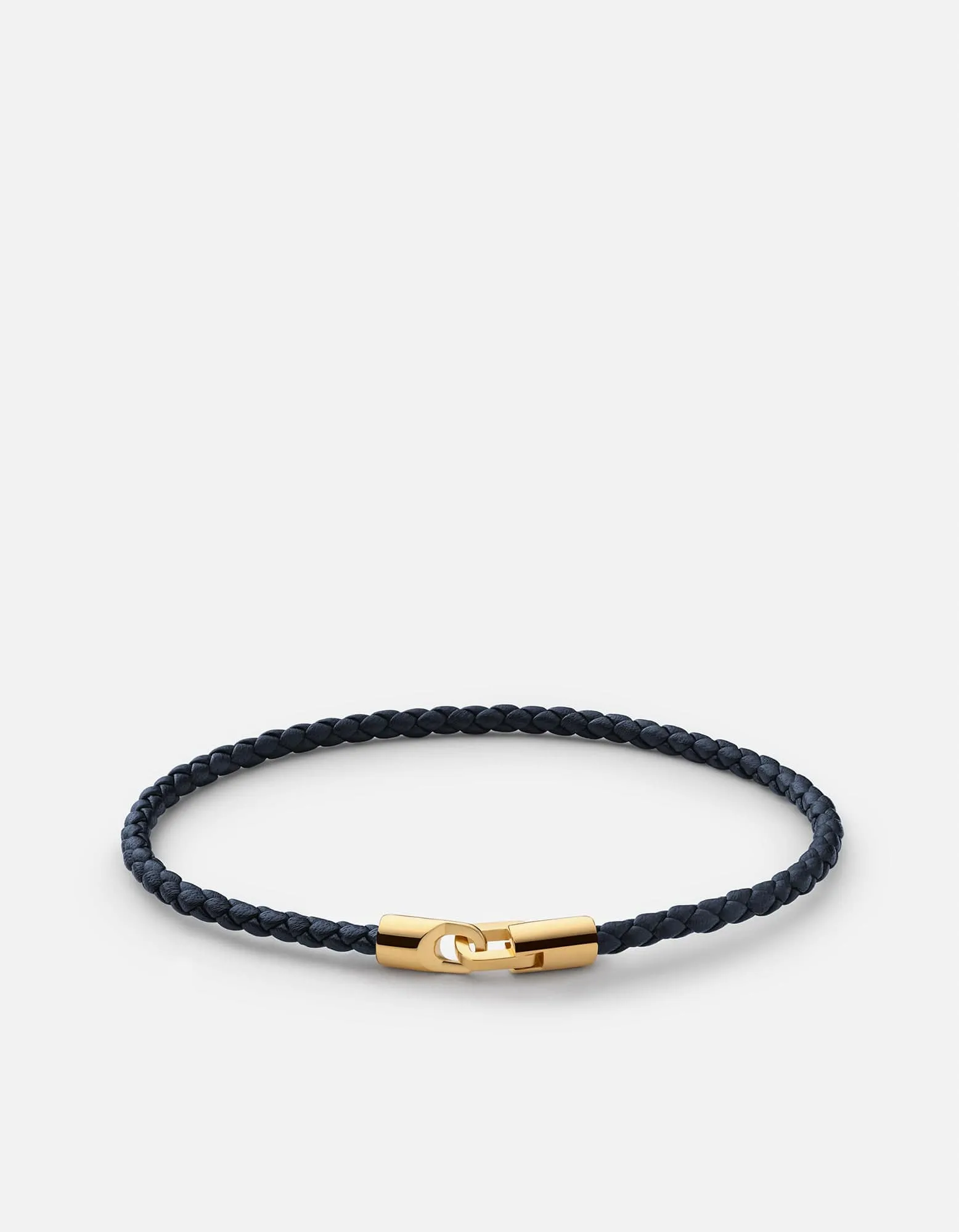 Cruz Leather Bracelet, Gold Vermeil