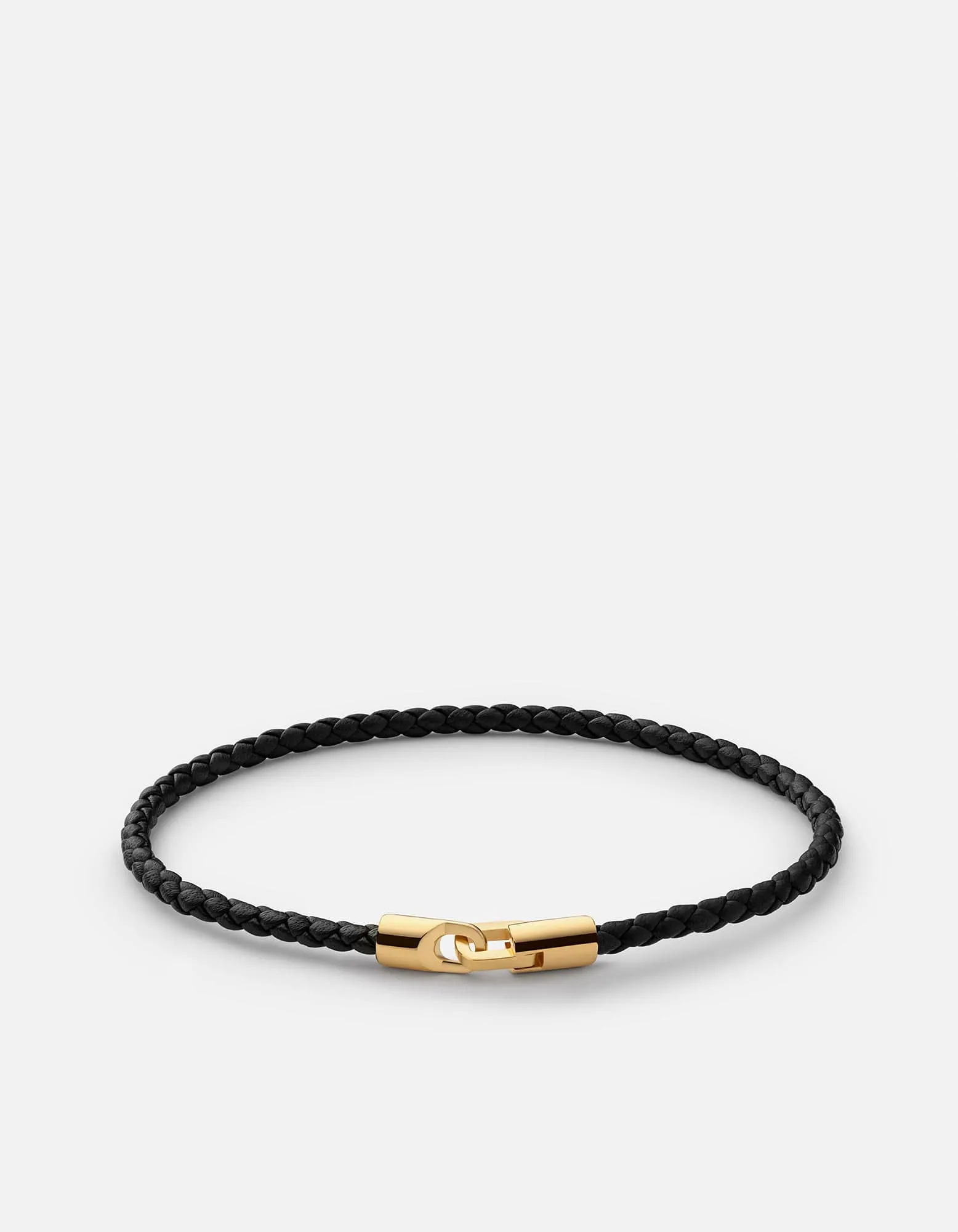 Cruz Leather Bracelet, Gold Vermeil