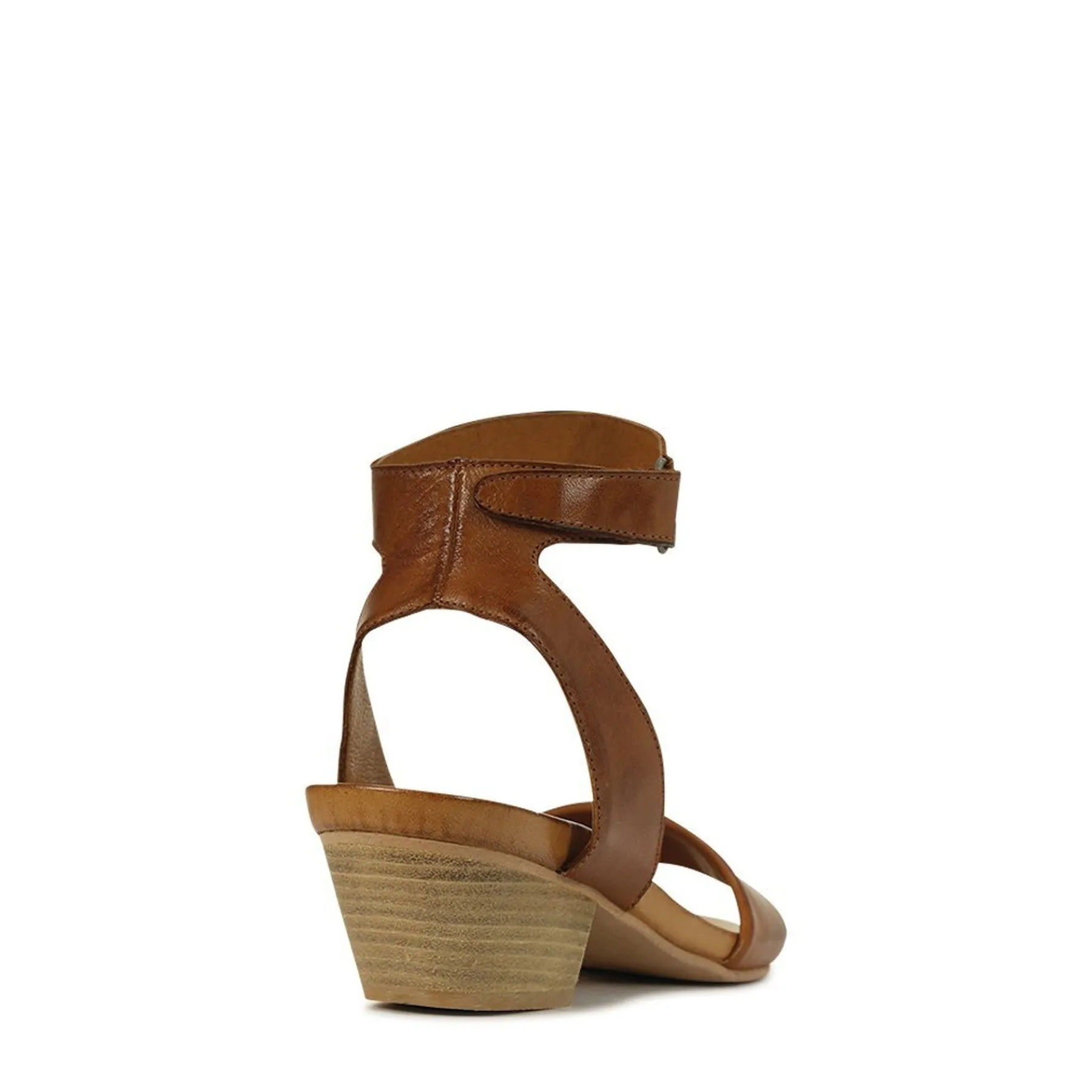 CUBO WOODEN STACK HEEL SANDALS LEATHER