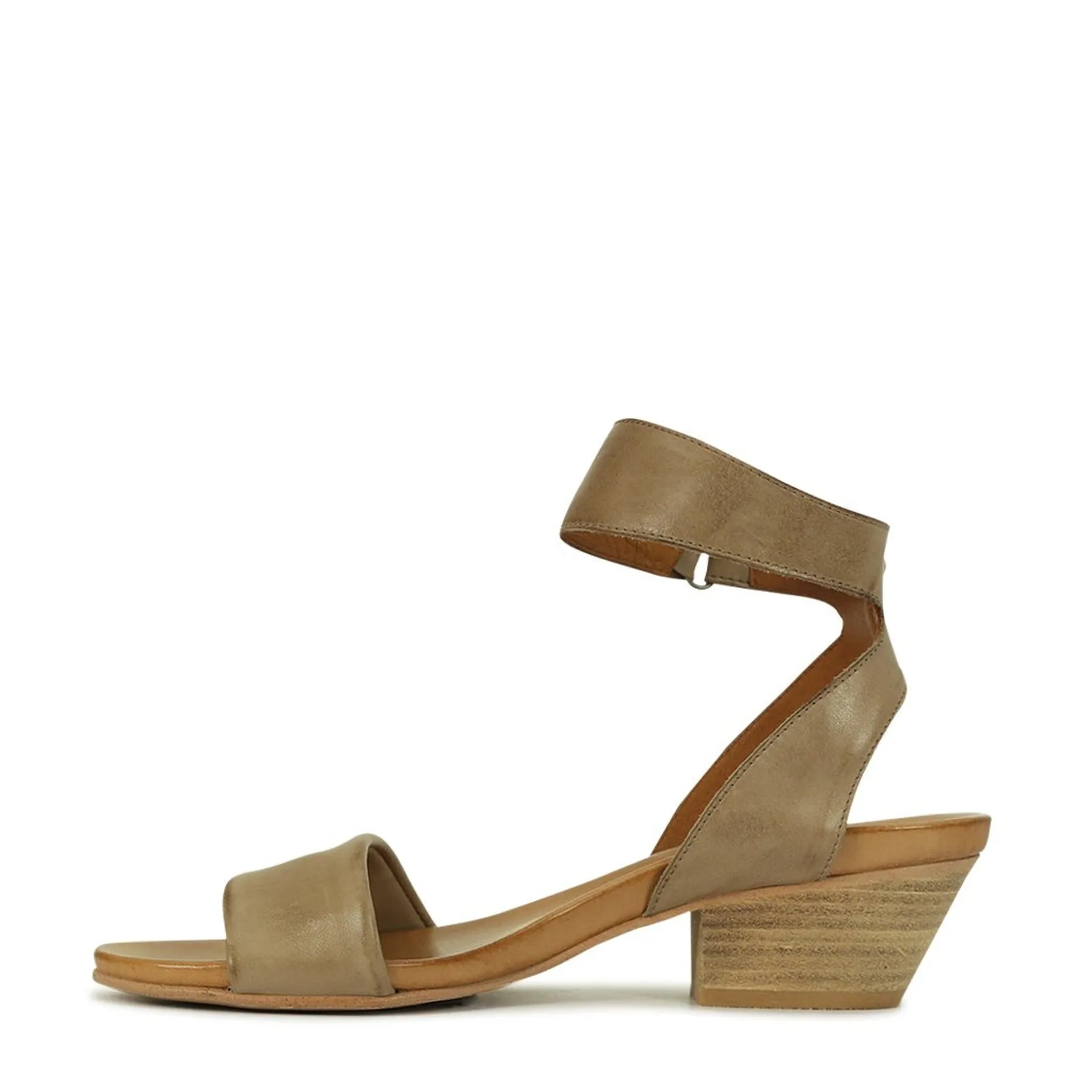 CUBO WOODEN STACK HEEL SANDALS LEATHER