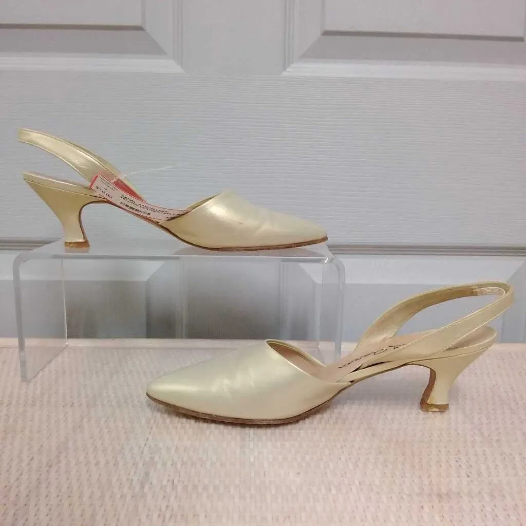 DANIEL AARON LIGHT YELLOW LEATHER HEELS SIZE 8.5