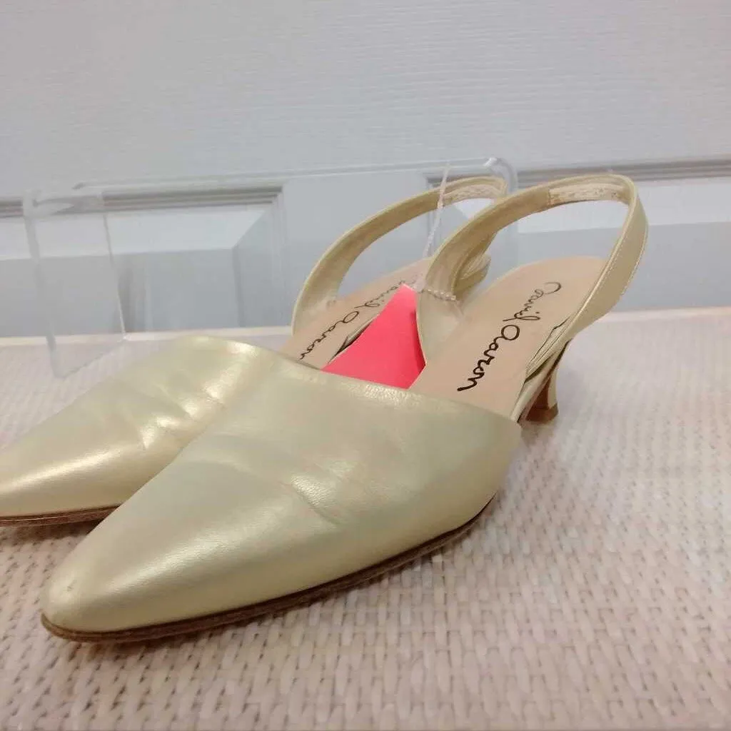 DANIEL AARON LIGHT YELLOW LEATHER HEELS SIZE 8.5