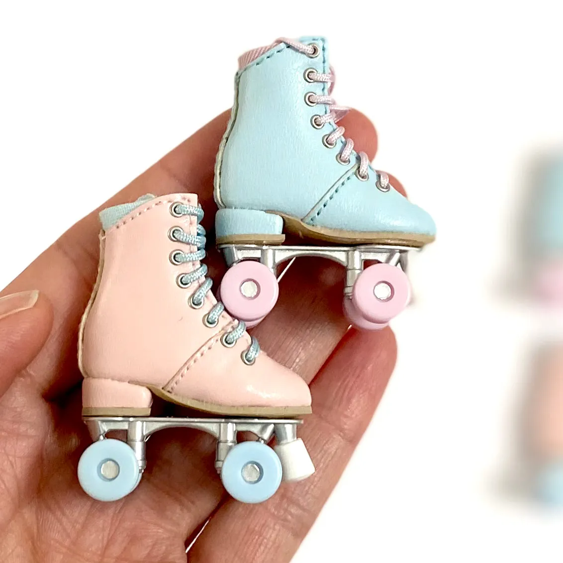 Doll roller skate boots Blythe 1/6 scale Pink