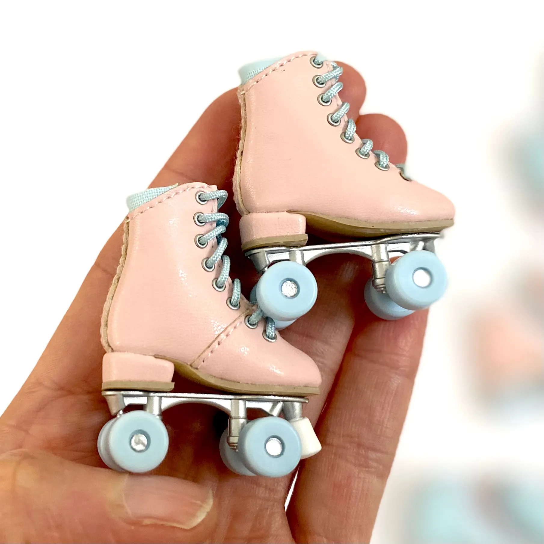 Doll roller skate boots Blythe 1/6 scale Pink