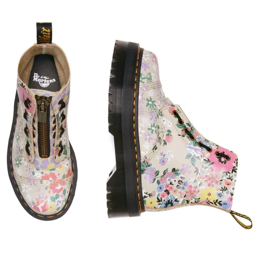 Dr Martens Sinclair Floral Mash Up Leather Platform Boots