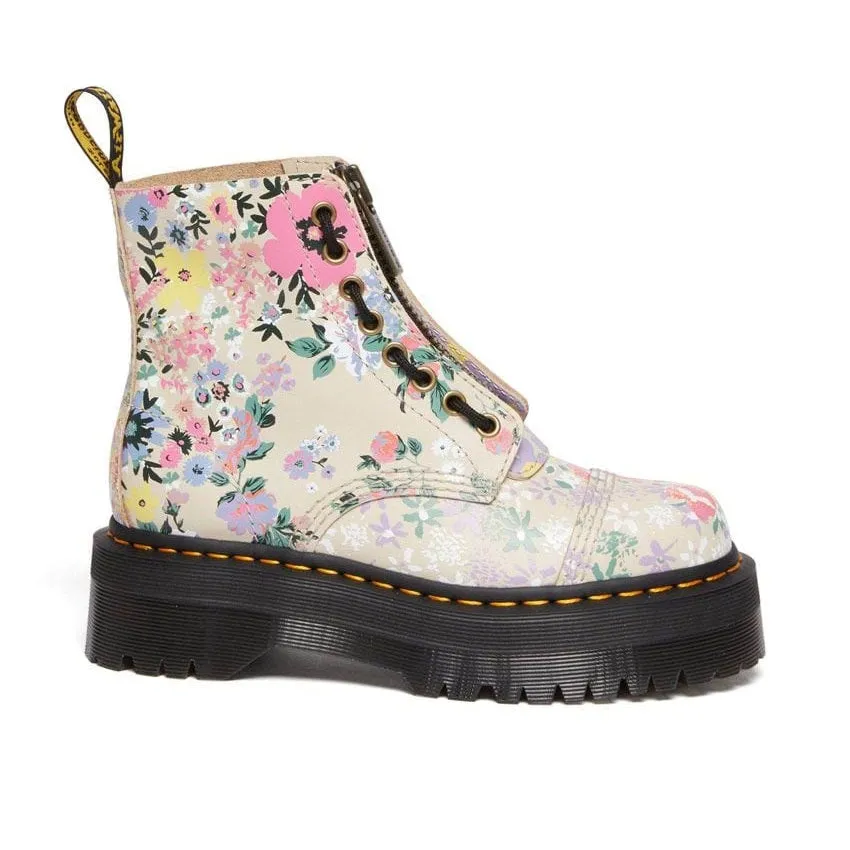 Dr Martens Sinclair Floral Mash Up Leather Platform Boots