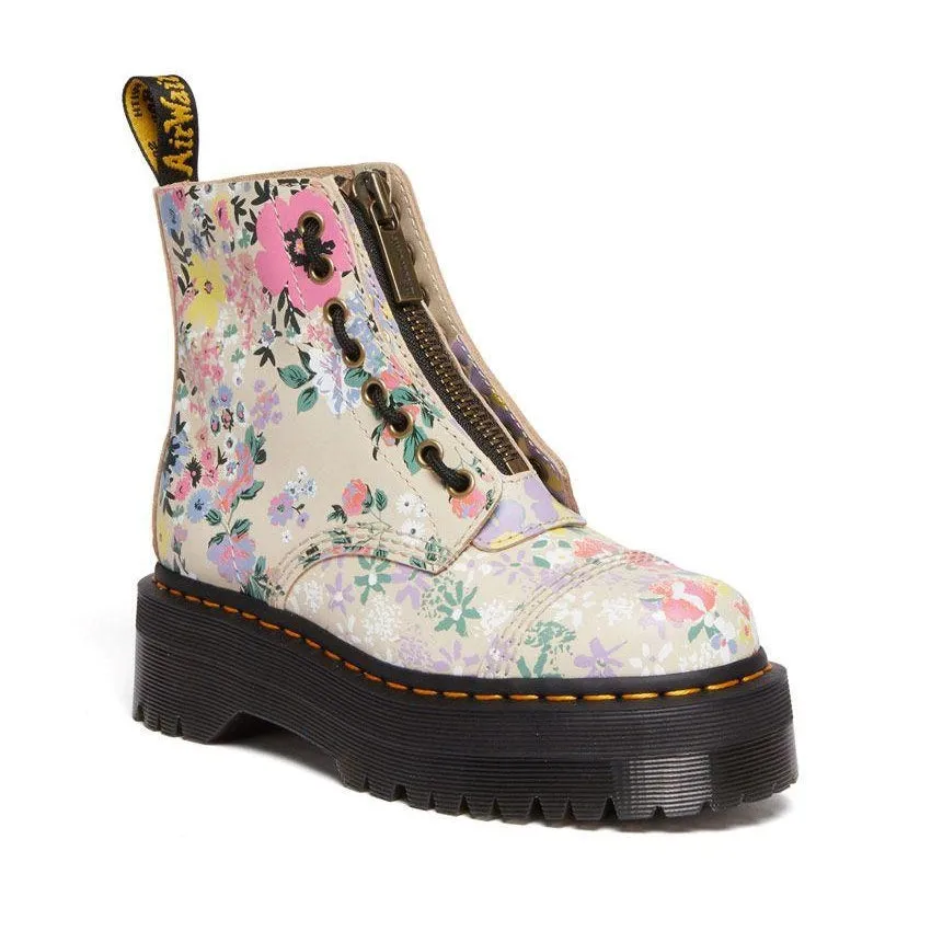 Dr Martens Sinclair Floral Mash Up Leather Platform Boots