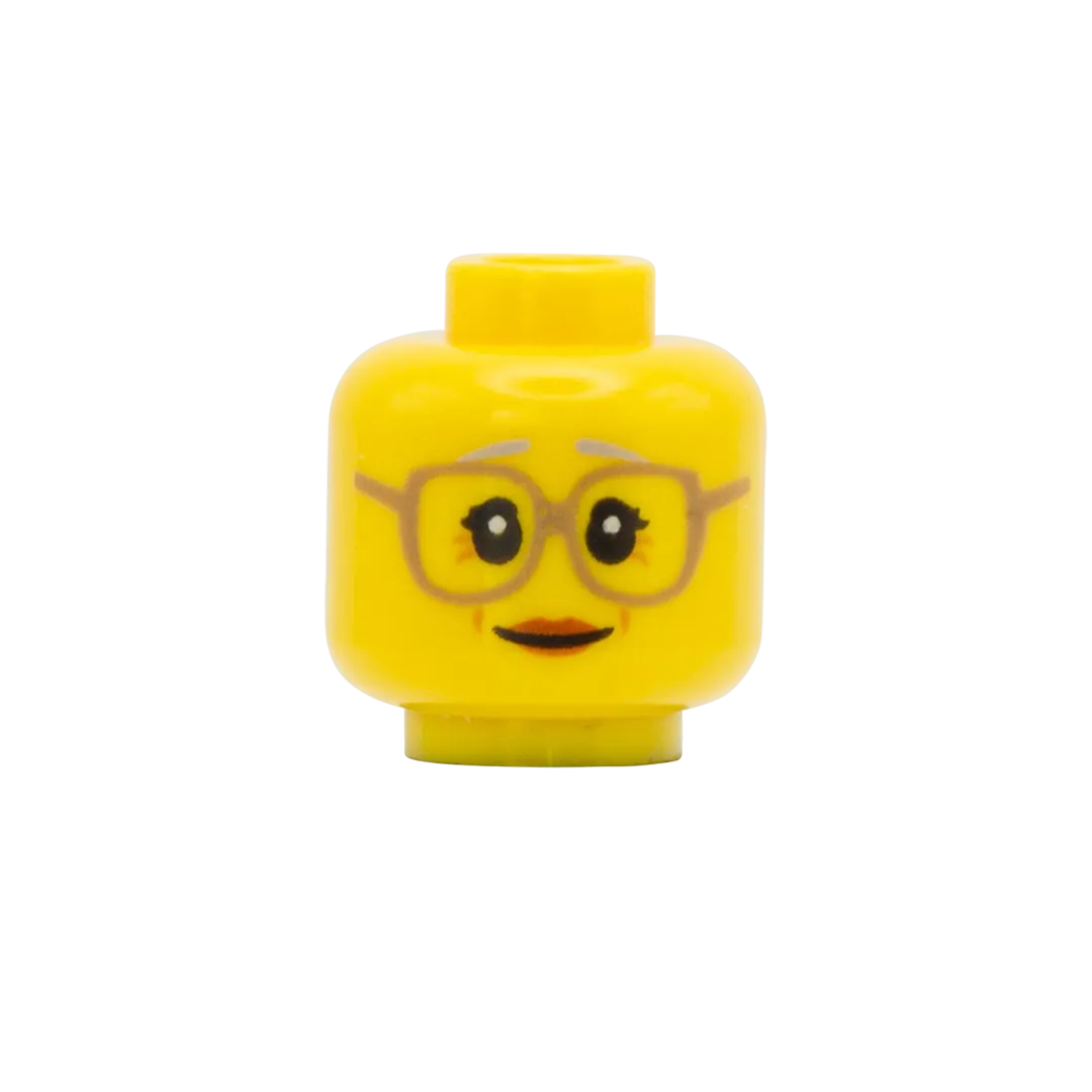 Elderly Smile Glasses - LEGO Minifigure Head