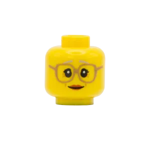 Elderly Smile Glasses - LEGO Minifigure Head