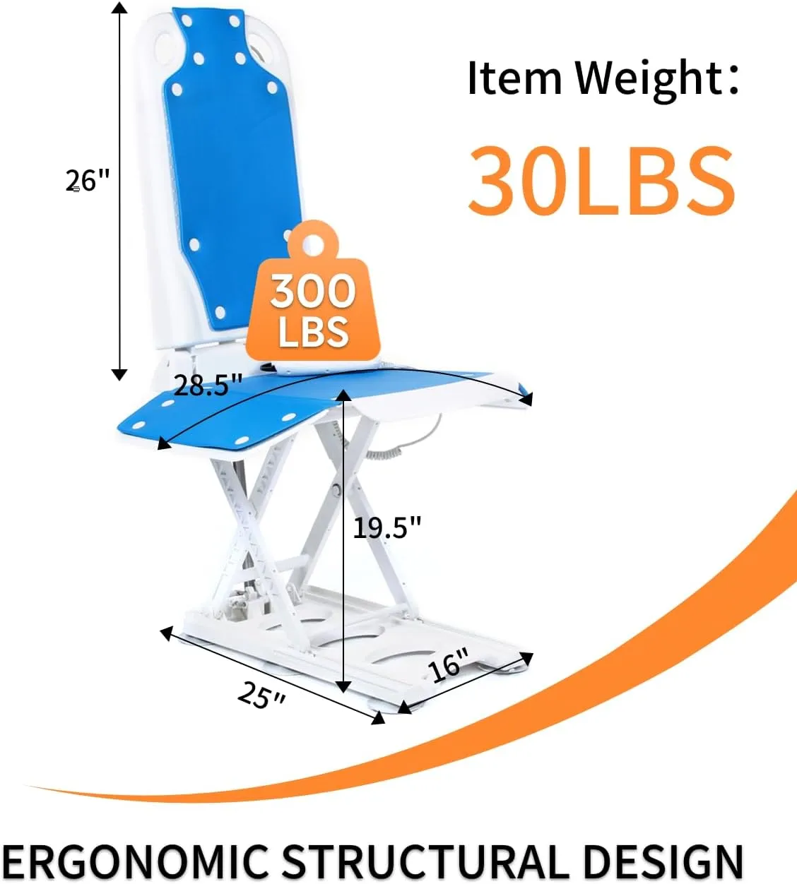 Electric Chair Lift for Elderly and Disabled, Can be Raised to 20”, Support Up to 300 LBS, Item Weight 30 LBS