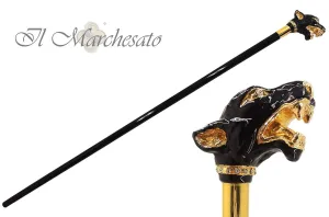 Fantastic Gold Plated Dog  - Hand Enamelled - Walking Cane